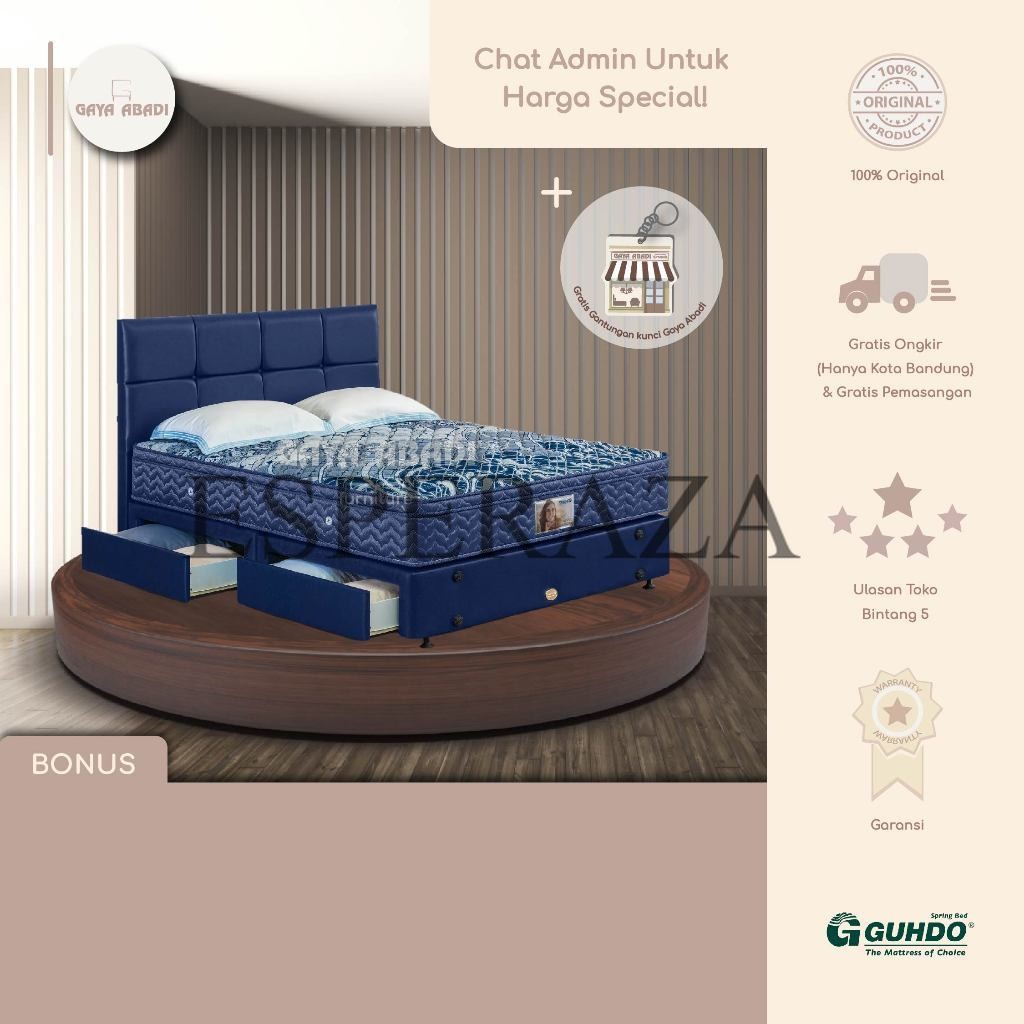 Springbed Guhdo Standard Plush Top Horizontal Split / Kasur Standard Plush Top - Guhdo Springbed