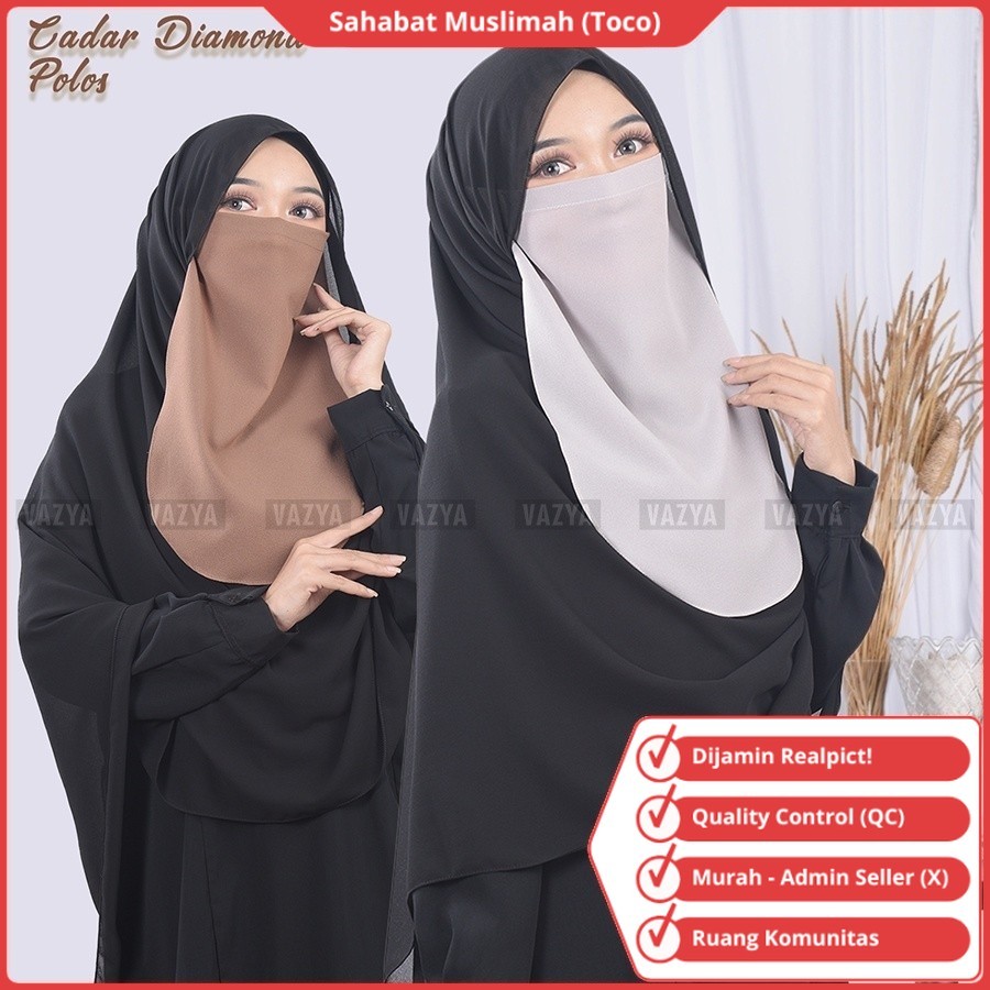 Cadar Tali 1 Layer Niqab Niqob Yaman Nikab Nikob Terbaru 2026 Tali Karet Polos Bahan Diamond