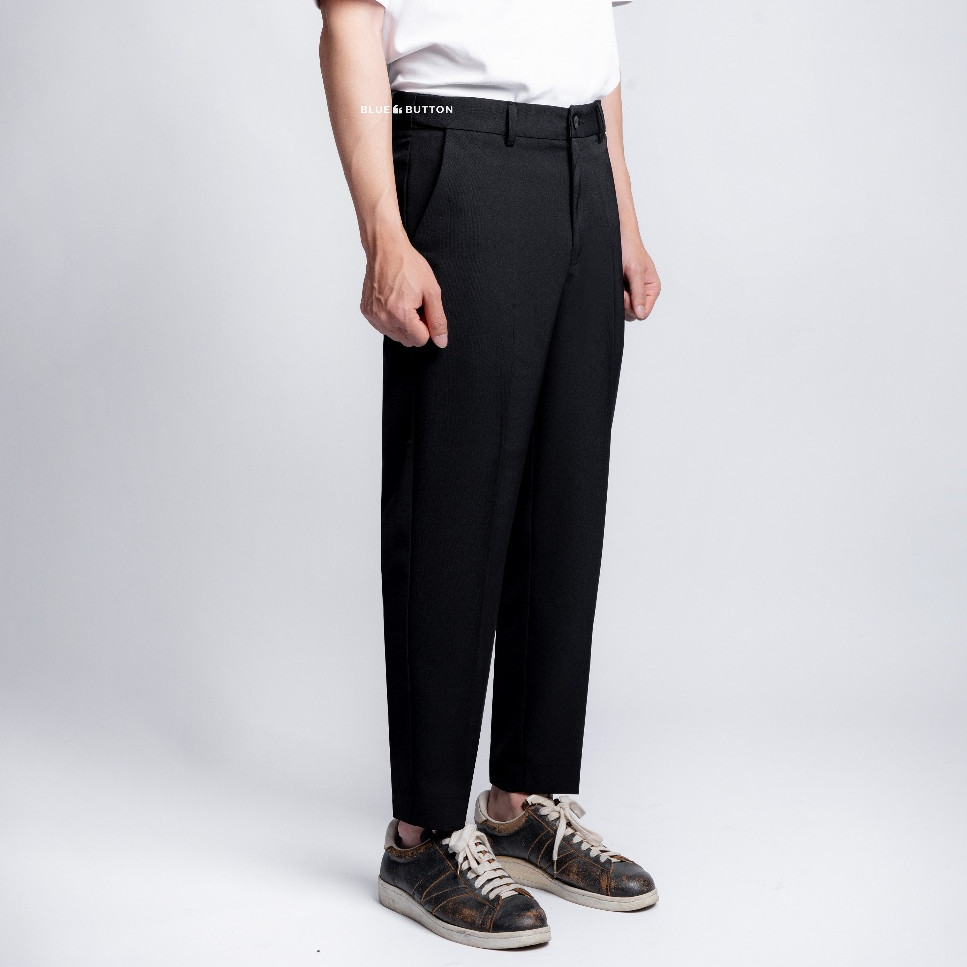 BlueButton Celana Bahan Pria Slim Fit Ankle Pants Air