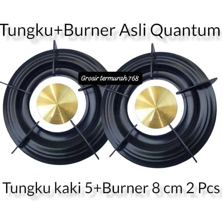 Paket Tungku Kompor Quantum Kaki 5 + 2 Burner Kuningan Tebal