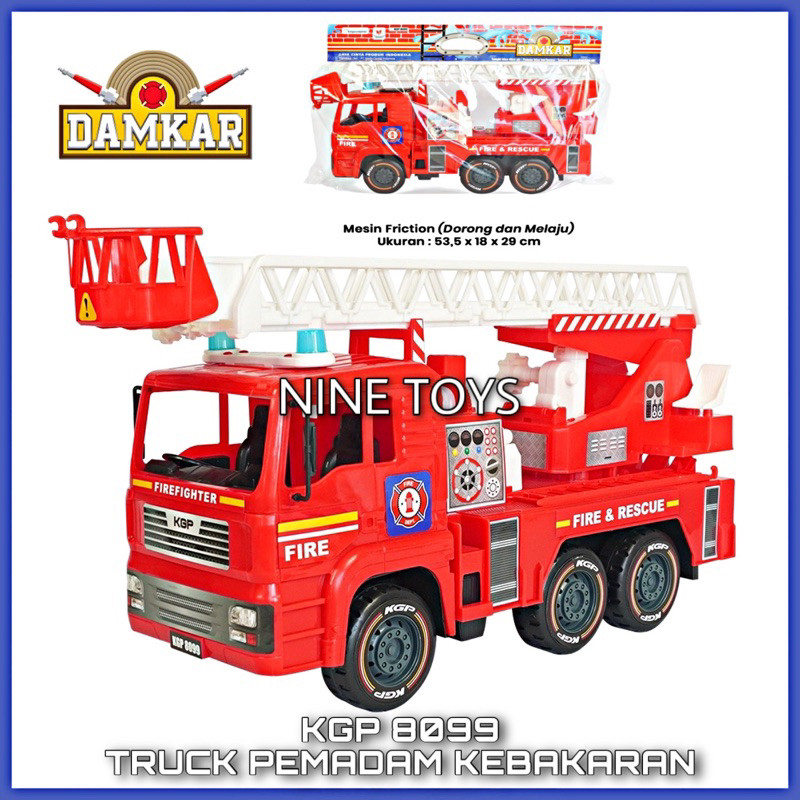 JUKISHOP MAINAN TRUCK PEMADAM JUMBO BIG SIZE MOBIL PEMADAM KEBAKARAN KGP 8099 MOBIL DAMKAR MOBIL PEM