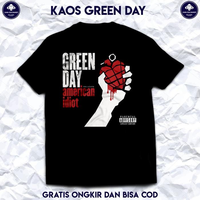 (COD) Kaos Band Green Day Original. Kaos Musik Baju Band Rock Green Day. - S