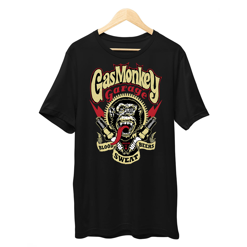 Kaos Grafis G-Gas Monkey Garage untuk Pria Fashion Streetwear O-Neck Lengan Pendek