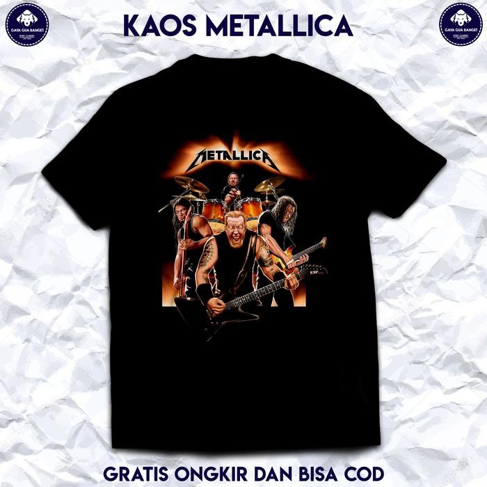 (COD) Kaos Pria dan Wanita. Kaos Band Metallica Original. Baju Band Distro. - S