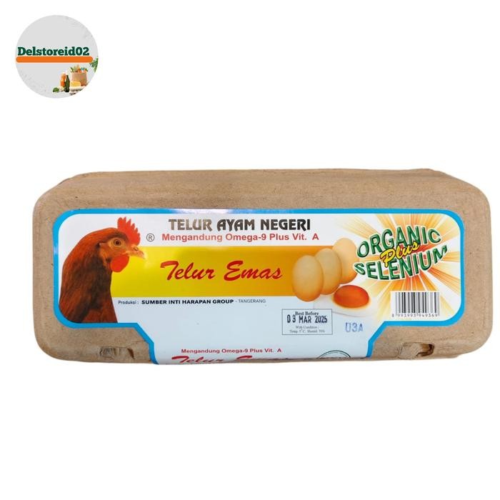 

Sih golden egg telur ayam negeri organic plus selenium isi 10 butir