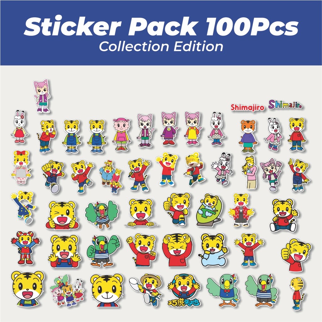 Hot Stiker Shimajiro Cartoon Lucu Anti Air Stikers Berperekat Waterproof Sticker Decal Buat Motor He