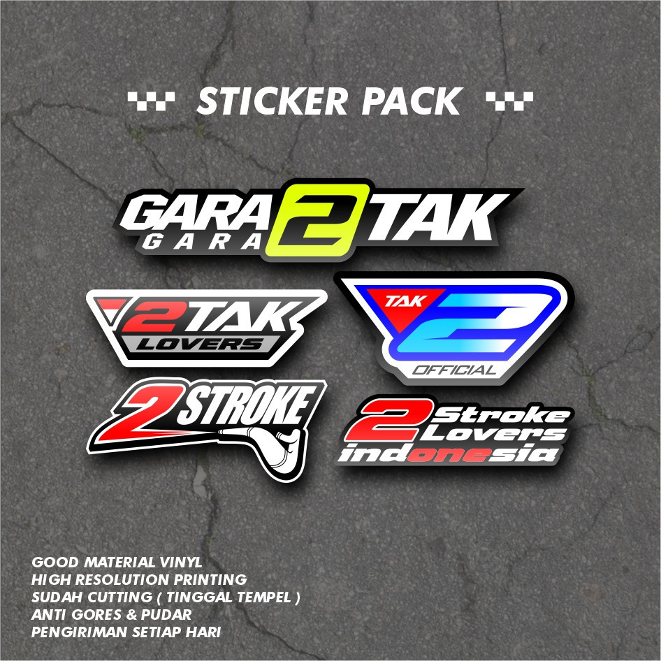 Sticker Pack 2 TAK Racing - Stiker Gara Gara 2 TAK - Stiker 2 Stroke Lovers Indonesia