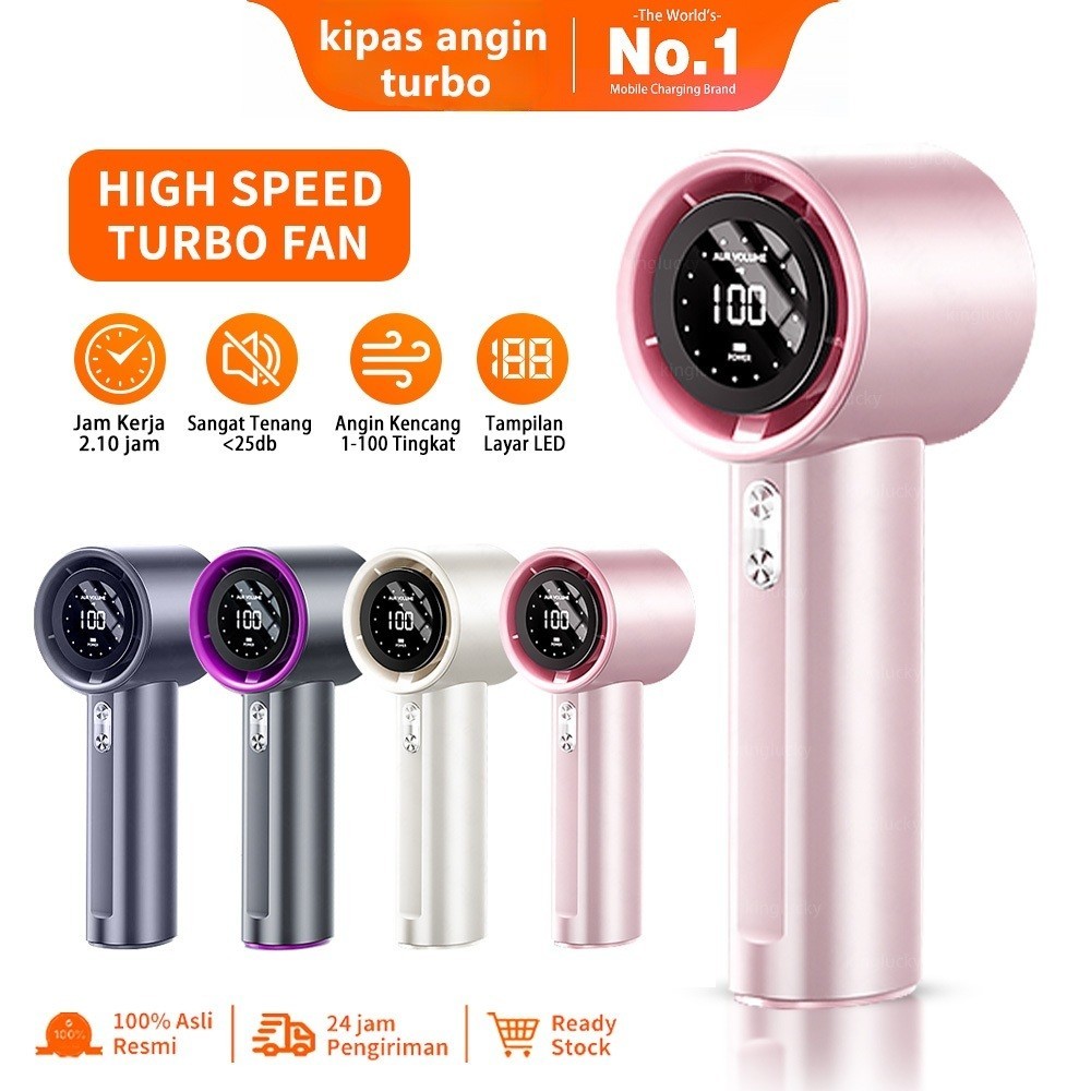VIRAL 【COD】2025 Kipas Angin Mini Portable High-speed Mini Kipas Tangan 16500RPM Dapat dilipat 100 Ge