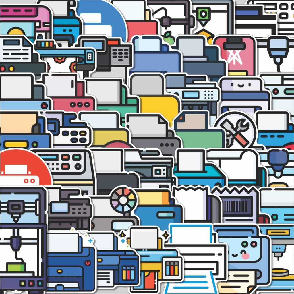 Stiker Cutting Pack Printer Isi 100Pcs Series Aesthetic Lucu Keren Untuk Koper Bahan Vynil