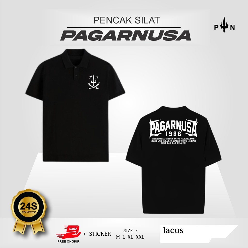 Kaos Polo Sablon// Bordir Pagar Nusa 1986 Hilangkan Ambisimu By Atribut86  (PLSSD)