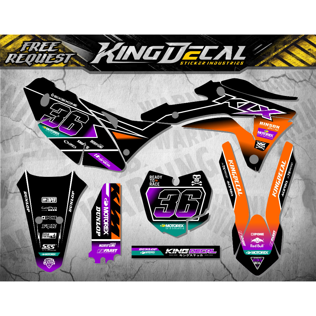DEKAL / DECAL    KLX GORDON FULL BODY /  GORDON /  STIKER VARIASI KLX GORDON /  KLX STRIPING GORDON 
