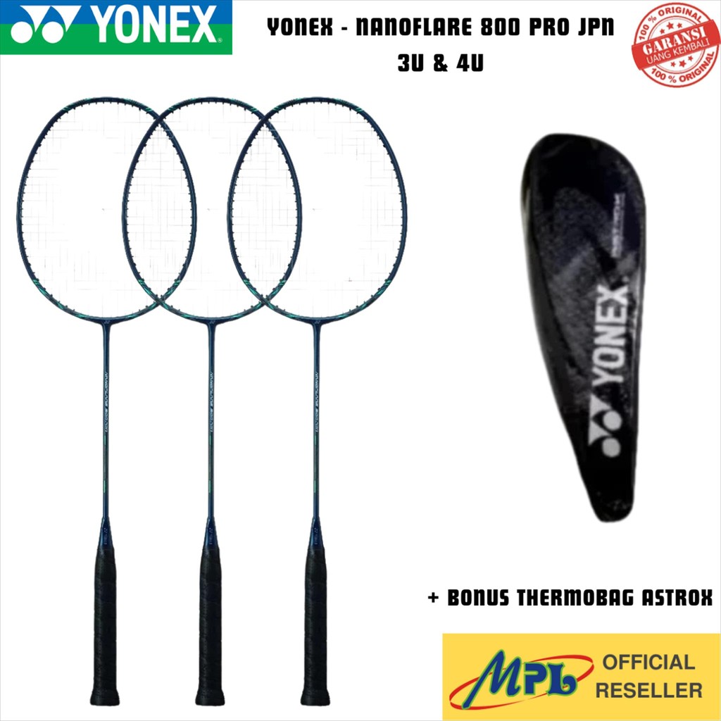 RACKET BADMINTON YONEX NANOFLARE 800 PRO JPN 3U + THERMOBAG
