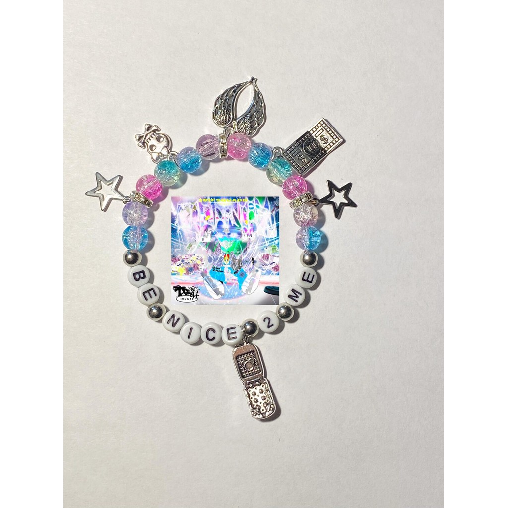 Handmade bladee be nice to me bracelet|with Yung lean charli xcx y2k money ecco2k thaiboy hyperpop 2