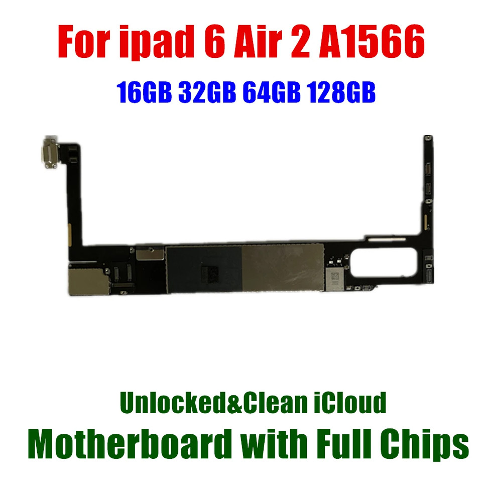 A1566 Wifi mainboard Clean iCloud For ipad 6 Air 2 Motherboard 16GB 32GB 64GB 128GB Logic board air2