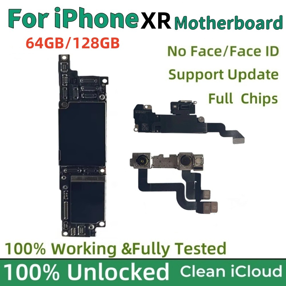 100% Unlocked For iPhone XR Motherboard Logic board with/NO Face ID Support IOS update Free Clean iC