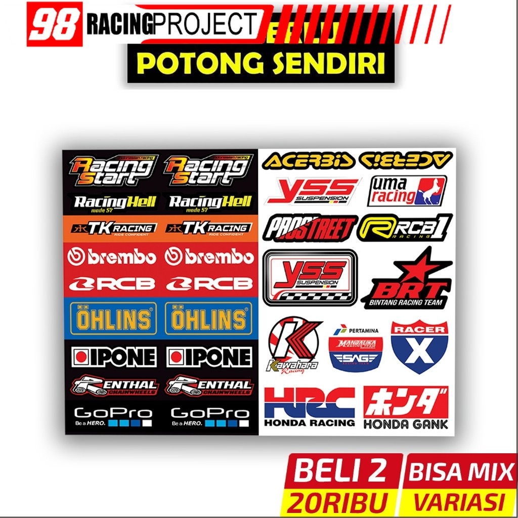 Stiker Pack Sponsor Racing, Stiker Motor, Sticker Motor, Stiker Motor Keren, Stiker Racing Motor