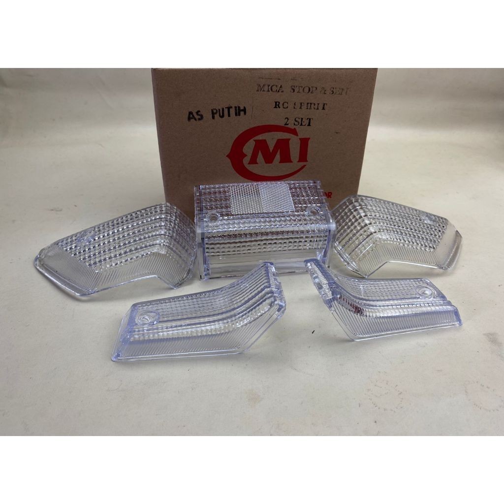 kaca mika lampu stoplamp stopan set mika sen sein depan belakang suzuki RC100 RC80 bravo putih