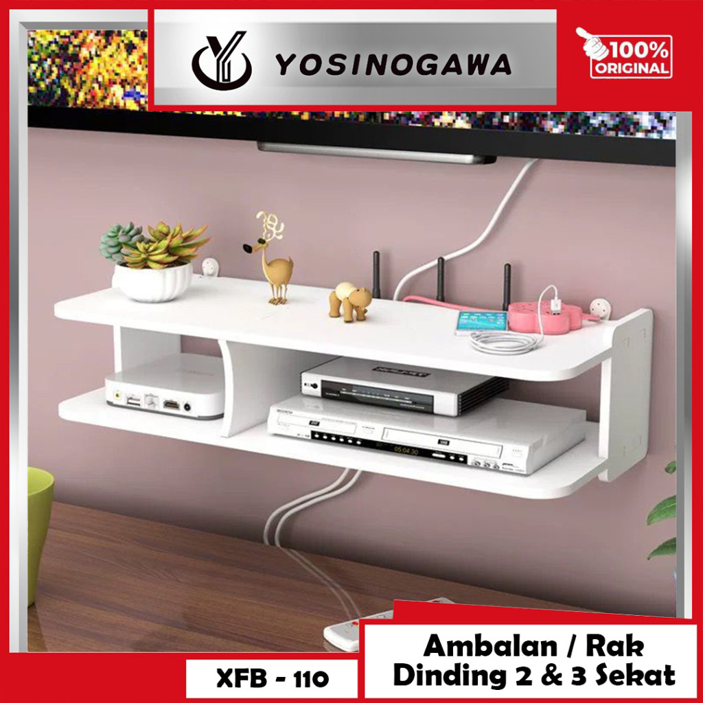 YOSINOGAWA - Rak Set-Top Kotak Dinding TV Ruang Tamu Bebas Pukulan Kotak Penyimpanan Router Hiasan D