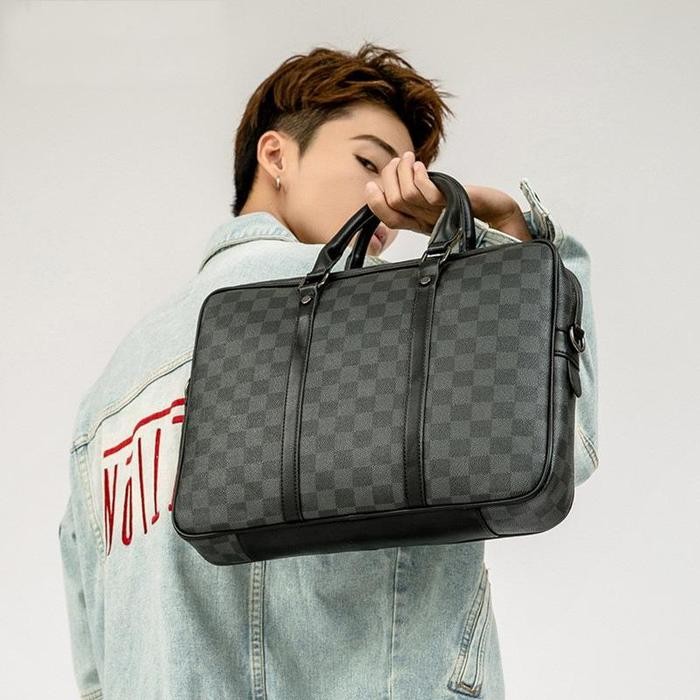 Leather Concept PUMPKIN Tas Kulit Pria Tas Kerja Pria Tas Selempang Kulit Pria - Hitam