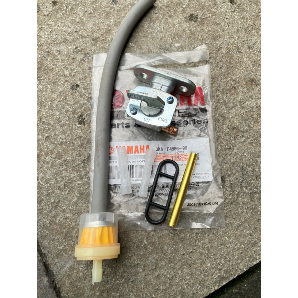 KRAN BENSIN YAMAHA RX KING LENGKAP  SELANG SARINGAN DAN KLEM