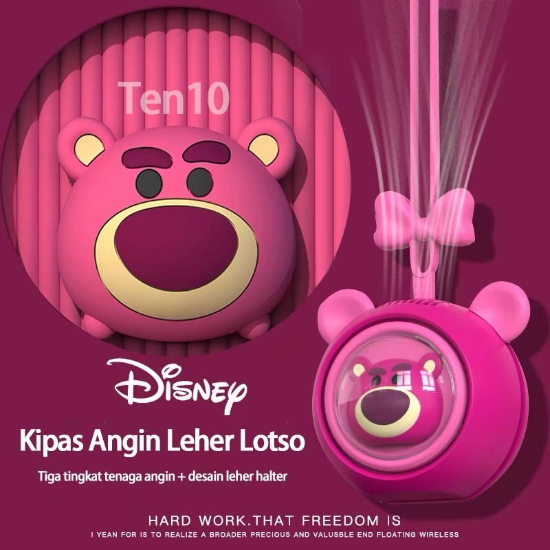 Kipas Mini Portable Disney Kipas Angin Lotso Mini Portable Gantung Leher Daya Tinggi Portable Neck F