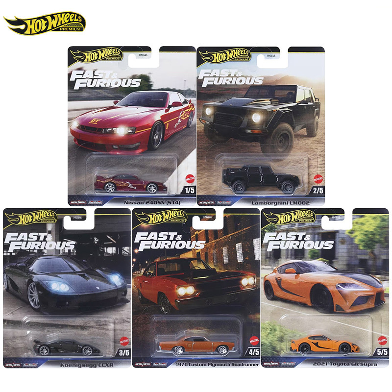 Hot Wheels Premium Fast & Furious Nissan 240SX Lamborghini Koenigsegg CCXR Custom Plymouth 1/64 Diec