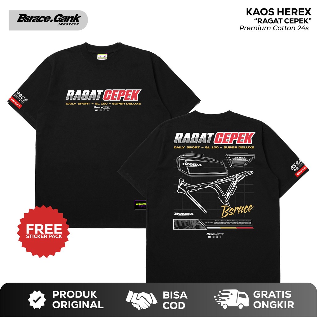 Kaos Honda Gl 100 Ragat Gl Cepek Baju Kaos Distro Honda Herex GL 100 Racing Klasik