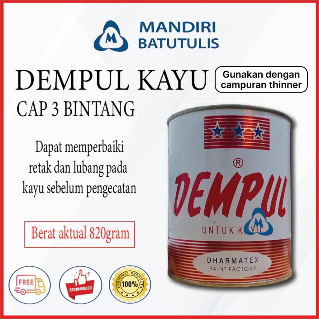 Dempul Kayu Cap Kampak 1 Liter - Dempul Kayu 1kg
