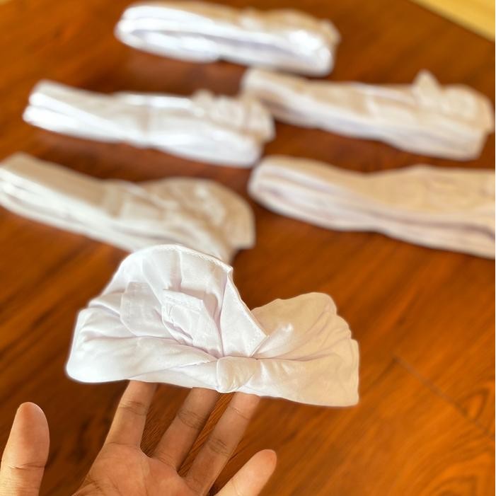 Udeng Putih & Hitam Bungkulan Jadi - Udeng Putih Jadi, Size 56