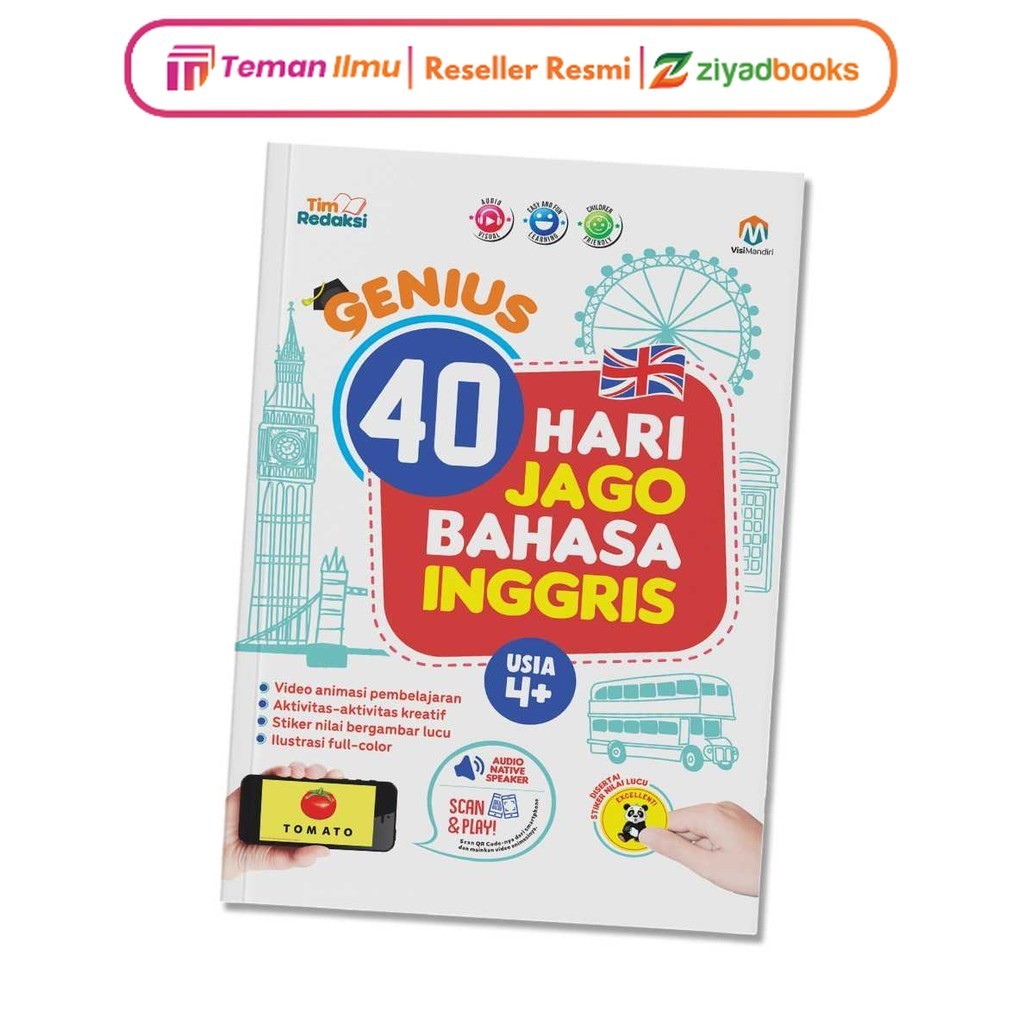 buku cerita bahasa inggris anak Genius 40 Hari Jago Bahasa Inggris Ziyadbooks belajar sambil bermain