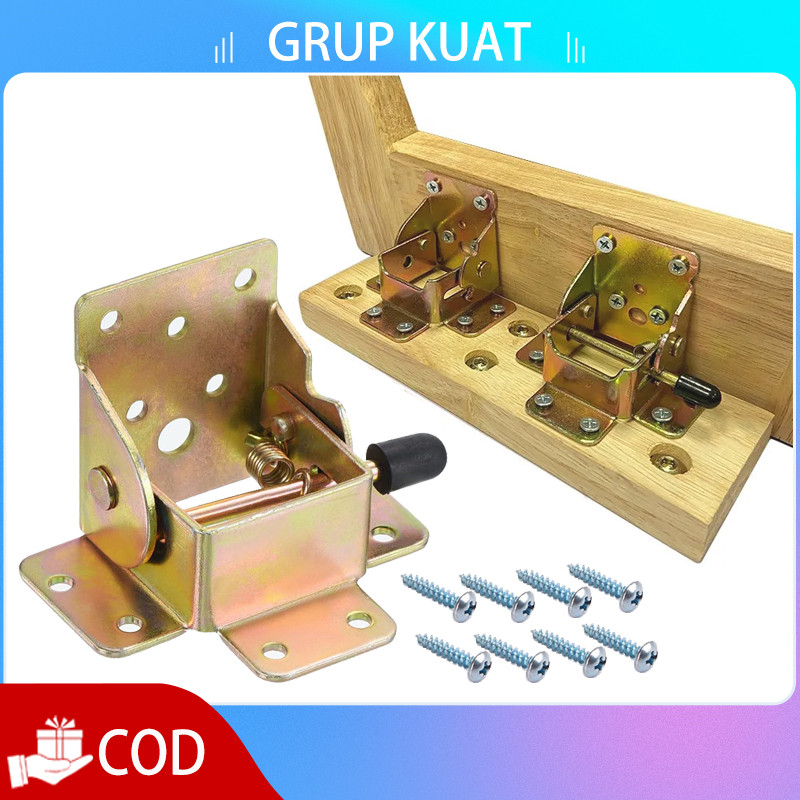 Engsel Siku Kaki Meja Lipat Braket Engsel 90 Derajat Dengan Kunci Serbaguna Untuk Meja​