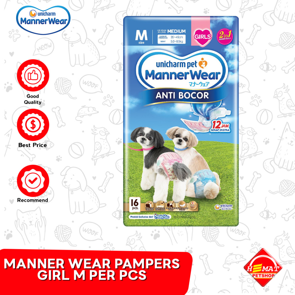 Popok Pampers Anjing Manner Wear Jantan Betina Dog Diapers Per Pcs ph