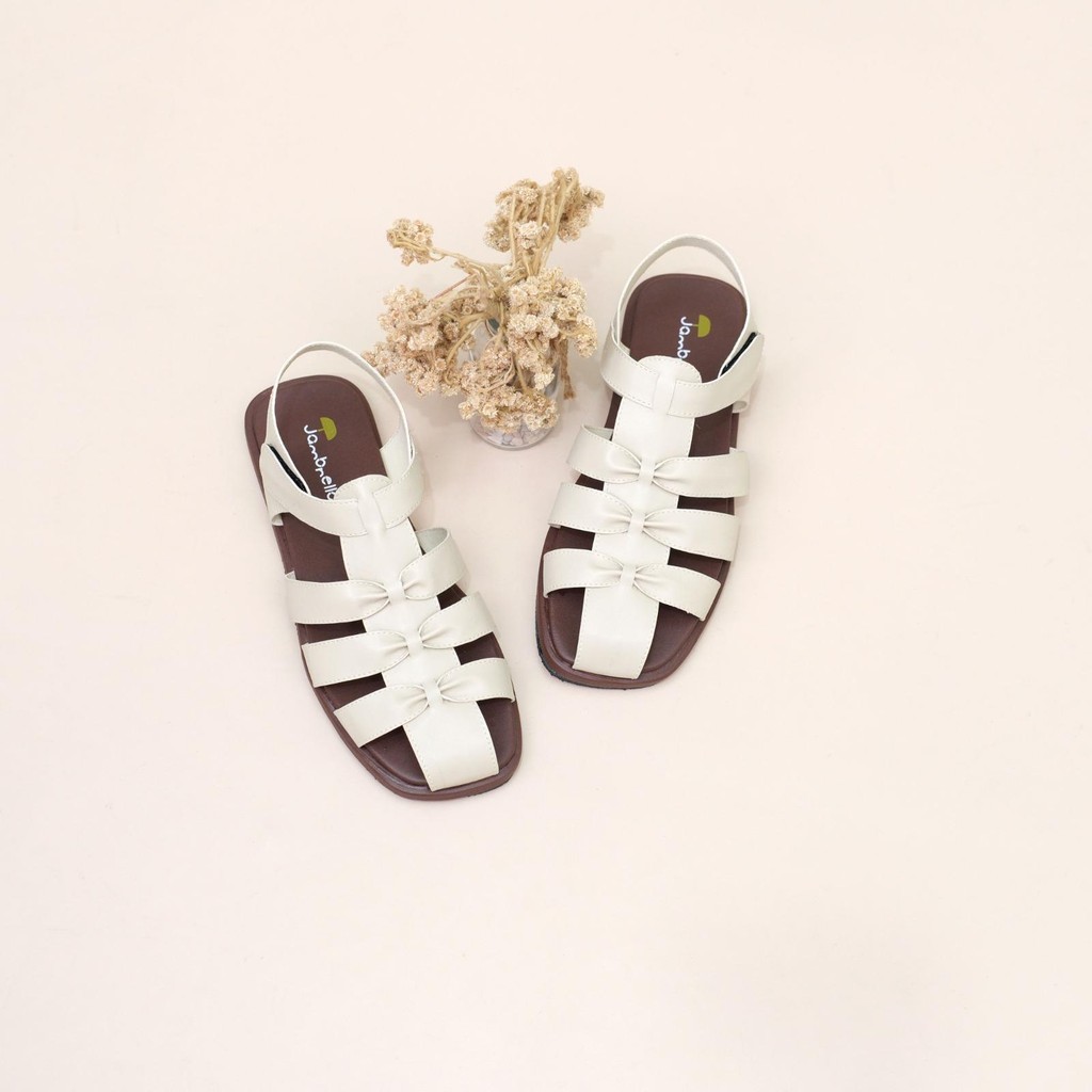 sandal talincang wanita Jambrella AYCLL CREAM sandal talincang wanita trendy