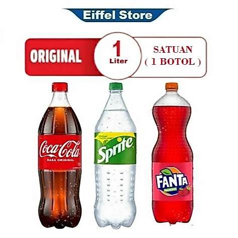BIG PROMO  MINUMAN SODA SPRITE FANTA COCA COLA 1 Liter (FANTA TERMURAH, SPRITE TERMURAH)