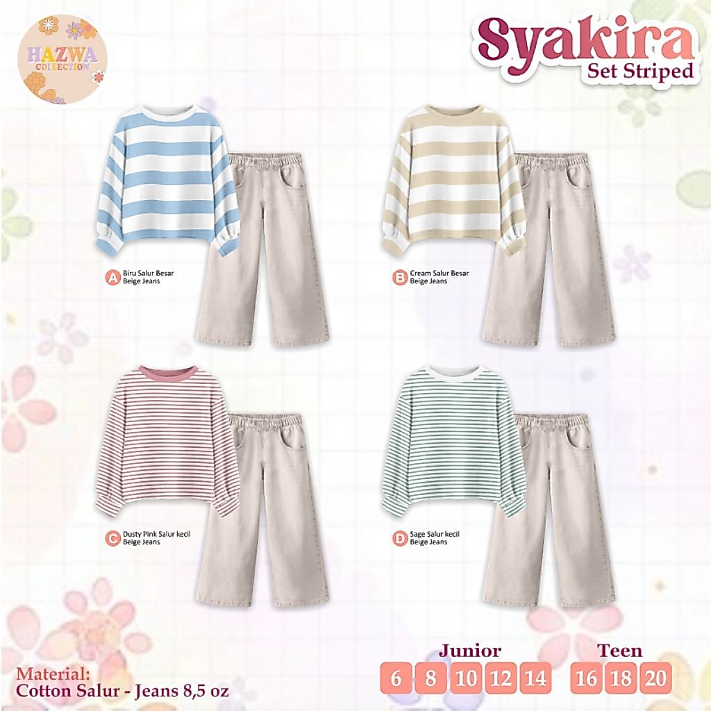 SYAKIRA SET STRIPED HAZWA / SET ANAK SYAKIRA STRIPED HAZWA