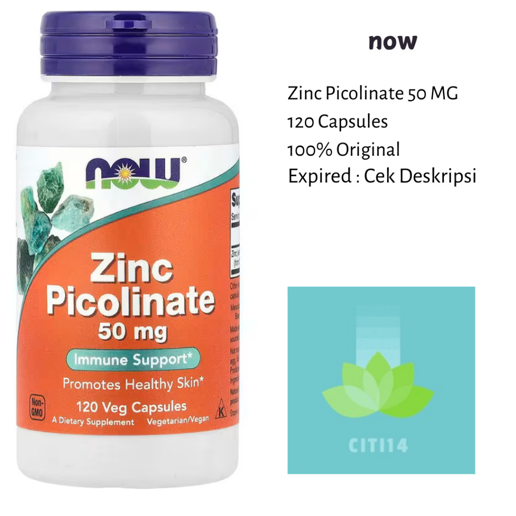Original Now Foods ZINC 50MG ZINC PICOLINATE NOW FOODS ZINC PICOLINATE 50MG 60 Caps 120 CAPS