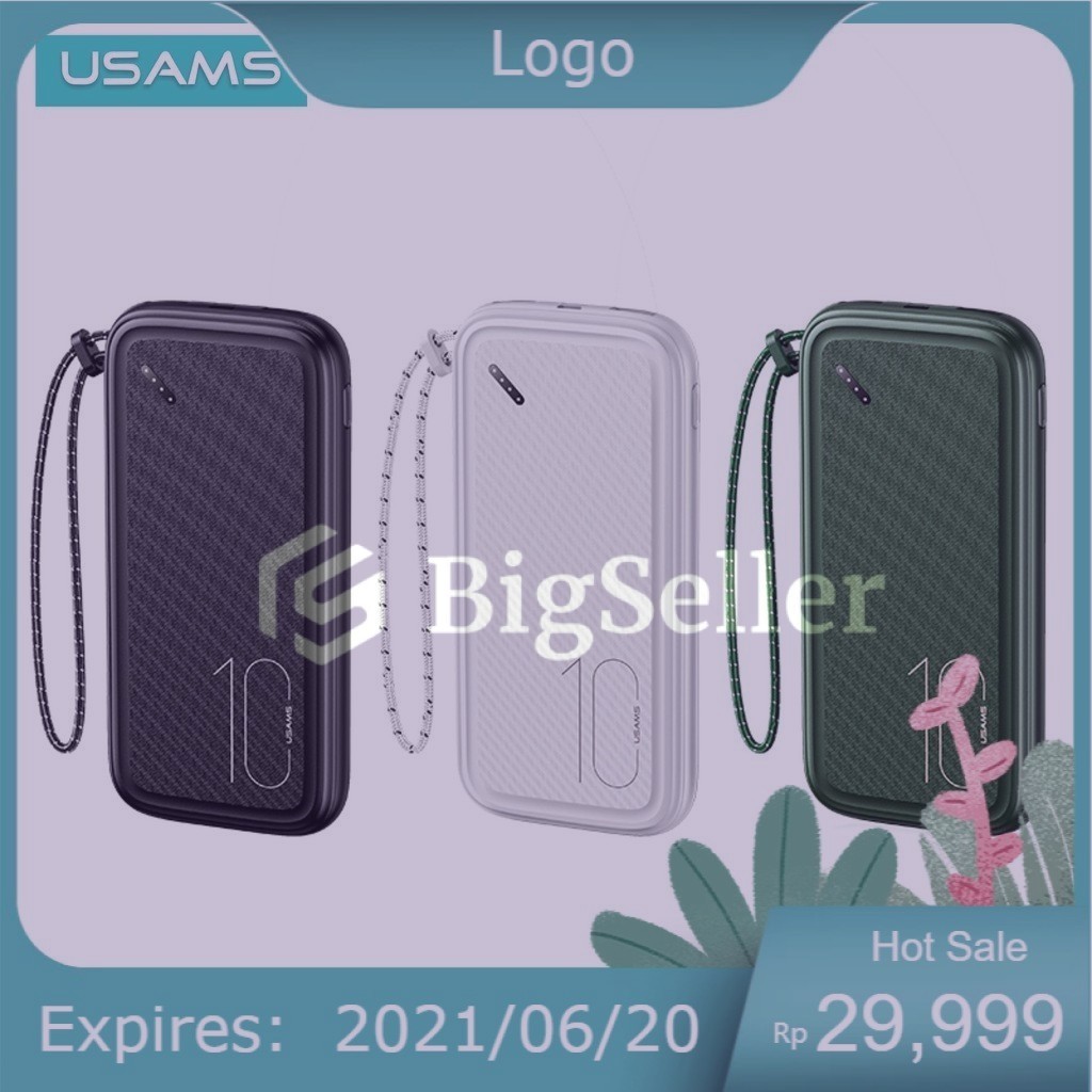 USAMS PB56 Powerbank 10000mAh With Lanyard Dual USB