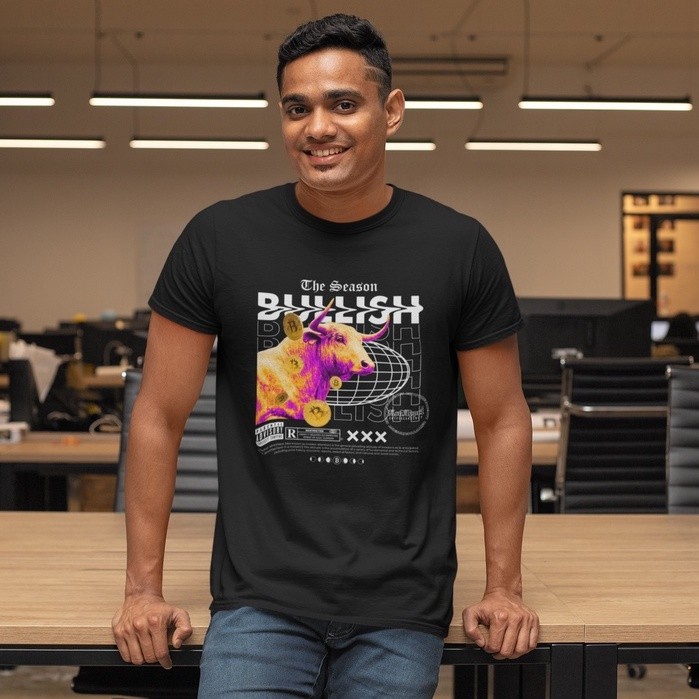 Kaos UNISEX - Kaos Crypto "Bullish Season" - Kaos Cryptocurrency/Kaos Crypto/Baju Crypto/Tshirt Cryp