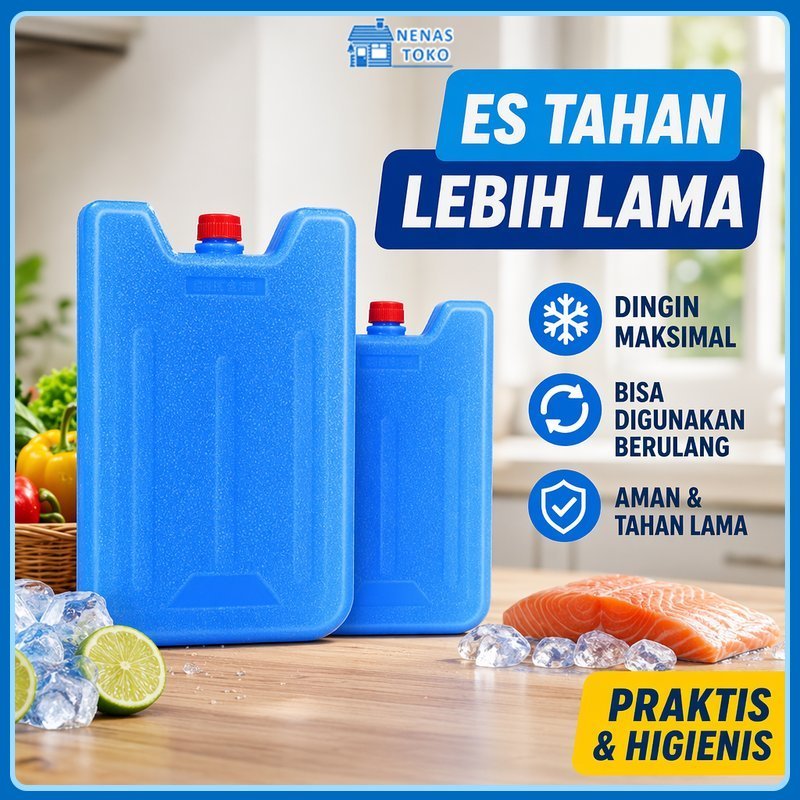 Ice Pack Gel Jumbo Reusable Blue Ice Pack Kotak Pendingin Makanan ASI Cooler Box Styrofoam