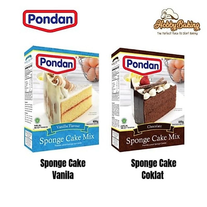 Pondan Sponge Cake Vanilla/ Pondan Sponge Cake Coklat