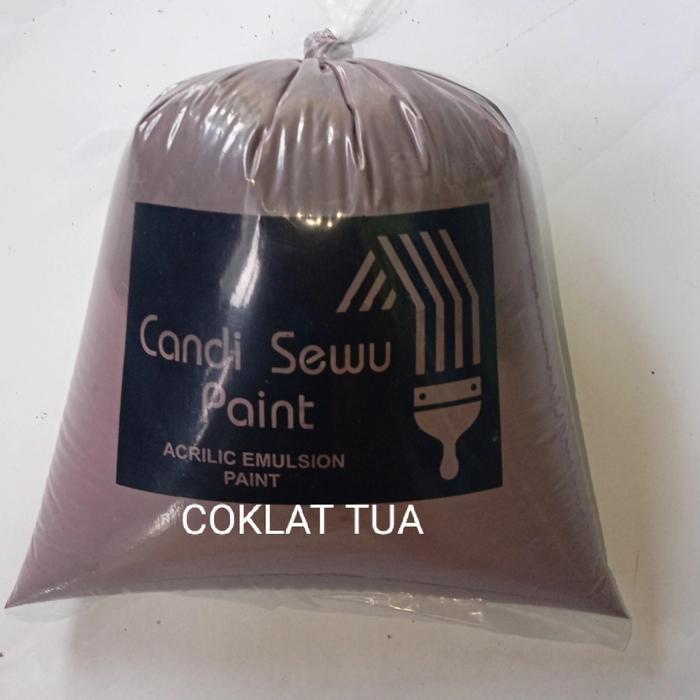 cat tembok 1kg warna coklat tua