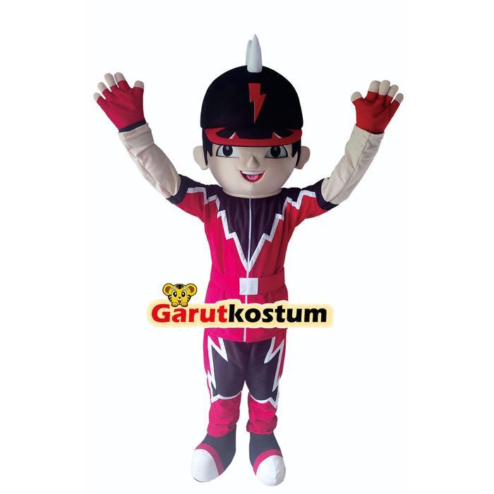Kostum maskot badut karakter boboiboy halilintar dewasa lucu costume - S