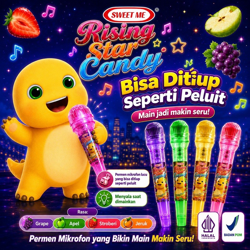 Dengan lampu, dengan peluit, tongkat mikrofon lolipop. Camilan permen anak-anak, hadiah ulang tahun,
