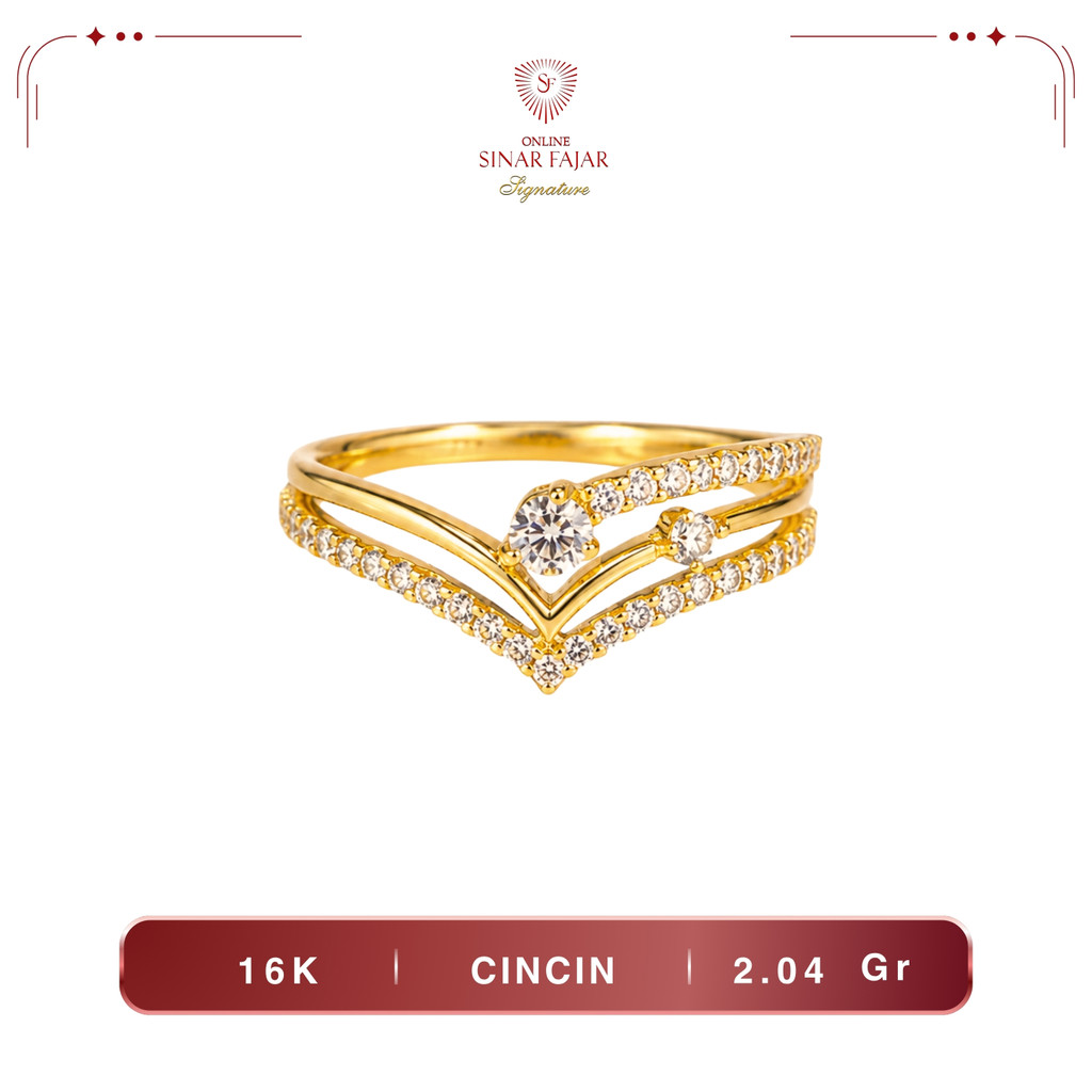 Cincin Emas Aurel Three Layer 16K Terbaru - Sinar Fajar