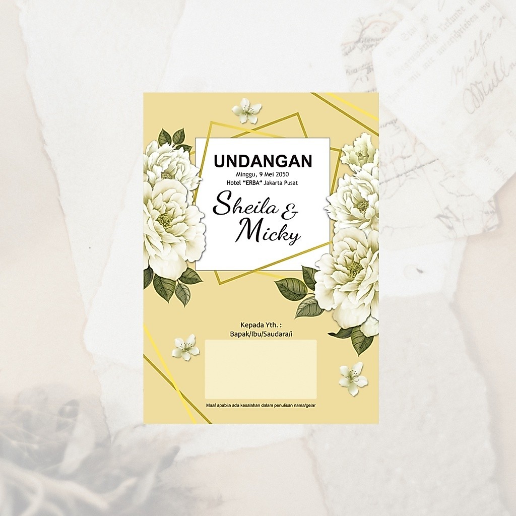 Undangan Nikah Pernikahan / Khitanan Murah Bagus Erba 2202