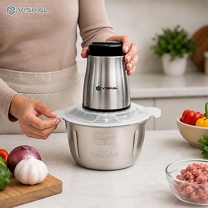 Mitochiba Kitchen - Chopper Blender Daging Penggiling Meat Mixer Elektrik Stainless Steel Chopper