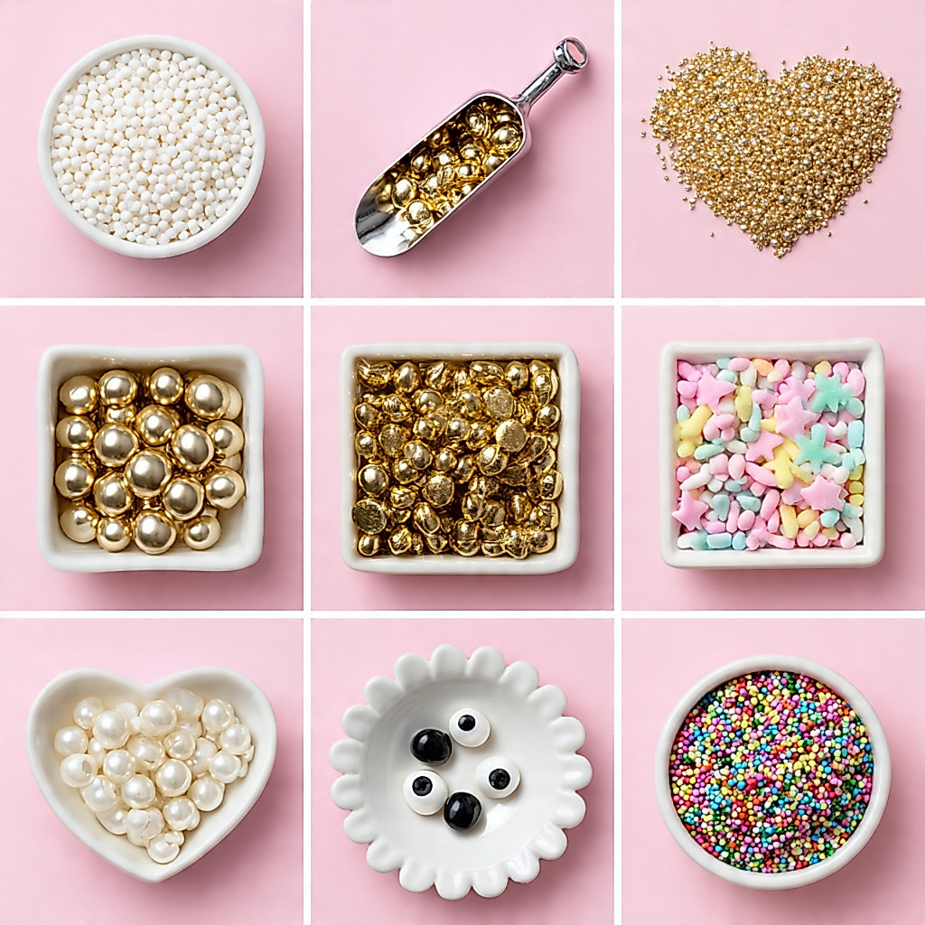 Sprinkle SoftPearl Mutiara Edible Halus Hiasan Kue Bintang Hati Mata Bulat