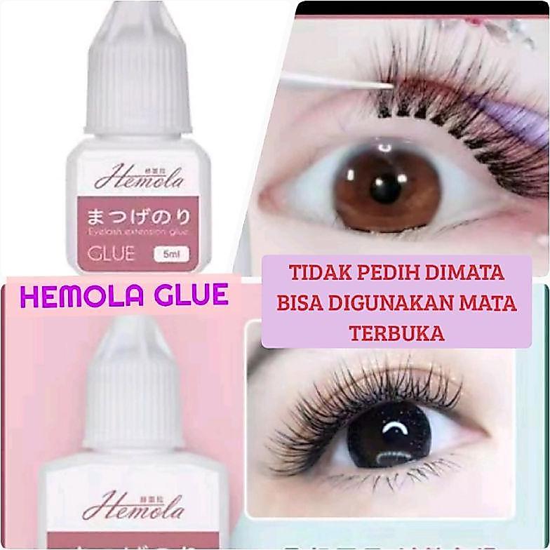 Hemola Glue Lem Eyelash Tidak Pedih Dimata Aman Digunakan Sendiri Lem Bulumata Tidak Pedih Glue Eyel