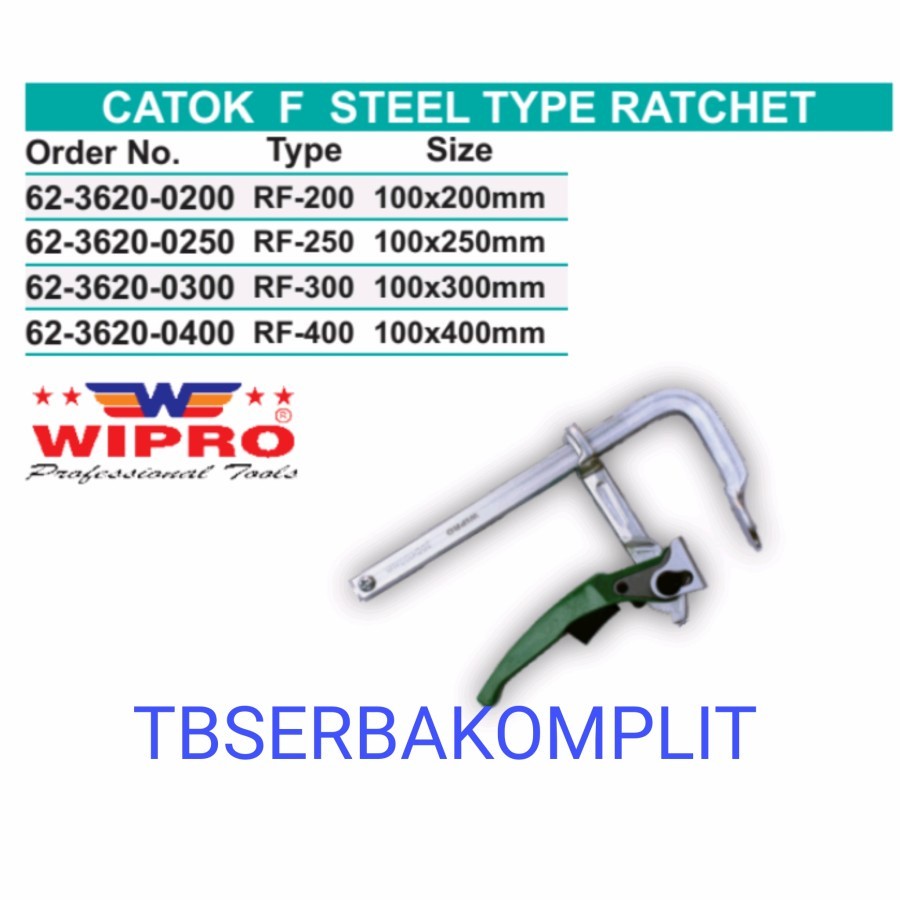 Catok F steel Ratchet 100 x 200mm Wipro RF200 Clamp Rachet 10cm x 20cm