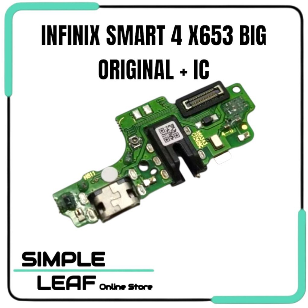 Flexible Konektor Charger Infinix Smart 4 X653 Original + IC - Papan Cas Mic Port Charge Hp